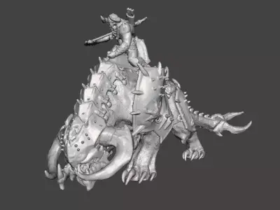 PINKY RIDER DEMON MINIATURE MODEL FIGURE FANTASY SCIFI GAMES RPG 3D print model