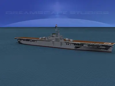 Essex Class Aircraft Carrier CV-10 USS Yorktown 3D model