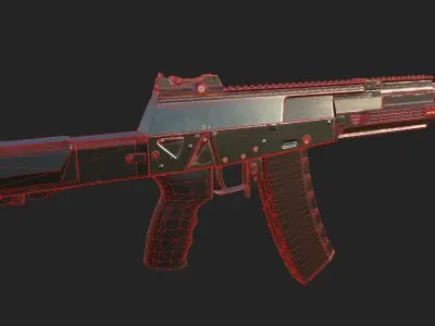 AK-12 game-ready PBR rifle Low-poly 3D model