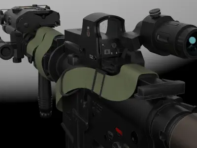 FN 15 m416 weapon Fps - Tps Low-poly 3D model