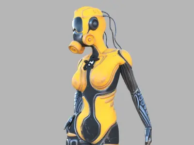 Sci fi female Low-poly 3D model