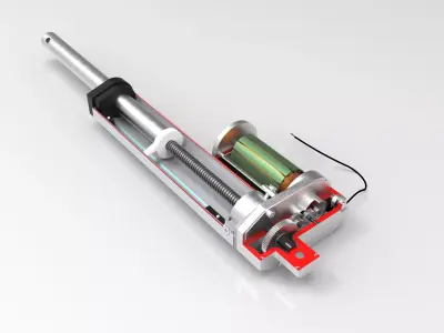 Linear Actuator cut Free 3D model