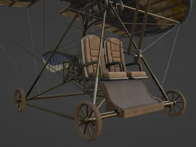 Historical Hang Glider Low-poly 3D model