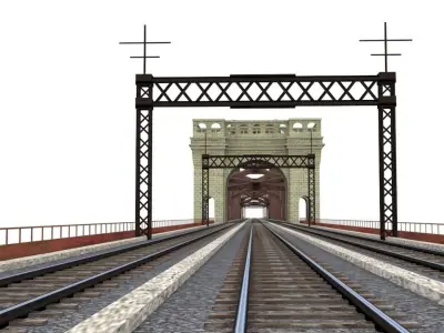 Hell Gate Bridge Low-poly 3D model