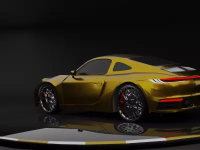 Low-poly Porsche 911 Free low-poly 3D model