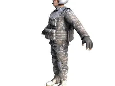 Rigged Blackhawk pilot 3D model