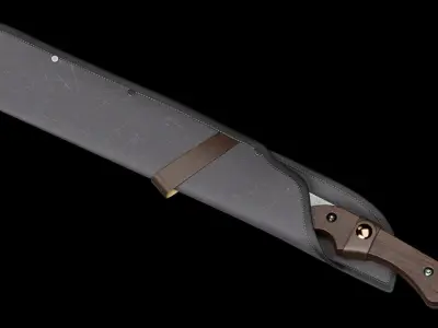 GAME READY MACHETE WITH CASE RIGGED Free low-poly 3D model