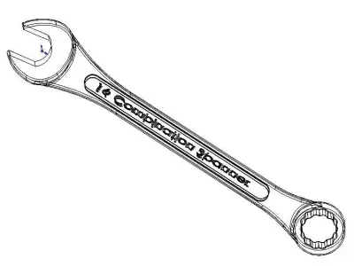 Metric Combination Spanner 16 mm 3D model
