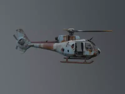 abandoned helicopter 3D model