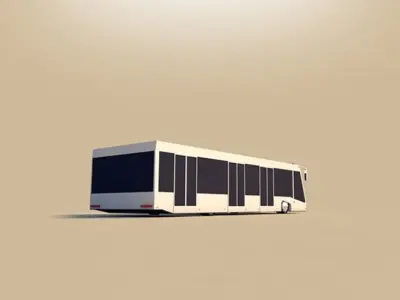 Cartoon Low Poly Airport Bus Low-poly 3D model