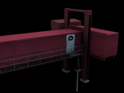Airport Jetbridge T-Style Low-poly 3D model