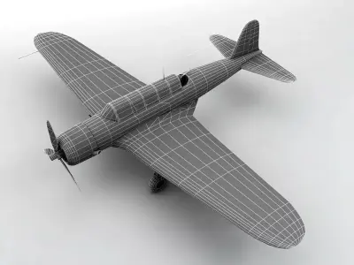 Nakajima B5N Kate Aircraft WWII Low-poly 3D model