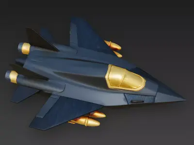 Stealth Shadow Interceptor 3D Model Low-poly 3D model