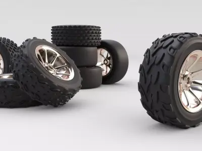 Wheels for RC Car Free 3D model