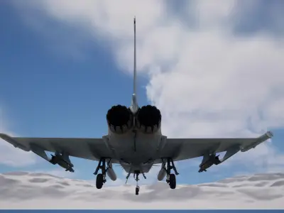 Rigged Eurofighter Typhoon Fighter Jet Low-poly 3D model