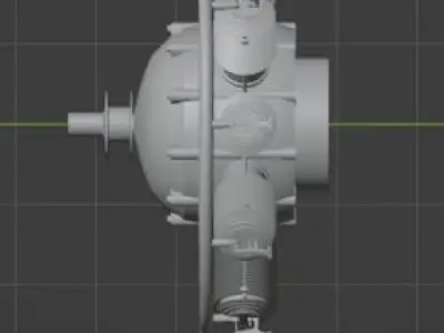 Anzani 10-cylinder radial aircraft engine 3D model