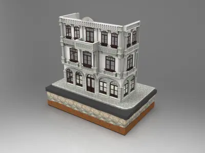 Old Istanbul City Building 001 3D model