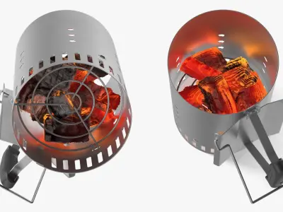 Grill Igniter with Burning Coals Matte 3D model