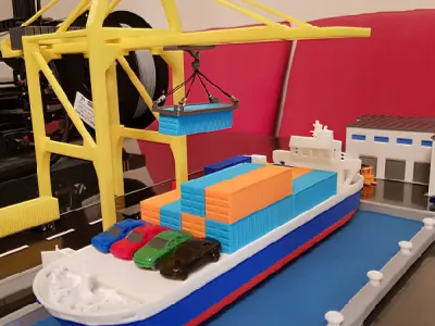 CONTAINER PORT SCALE MODEL - MAQUETTE 3D model