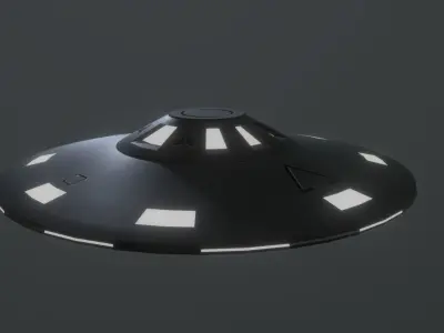 Alien Flying Saucer Low-poly 3D model