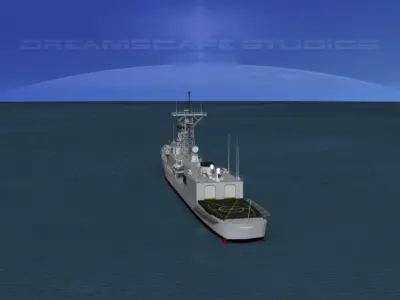 Spanish Frigate Canarias F86  3D model