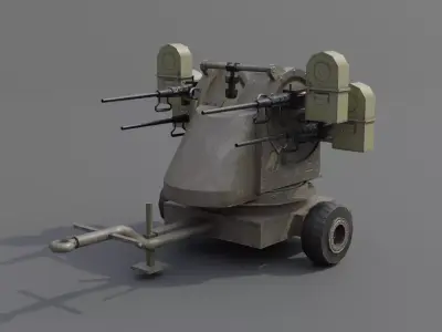 M45 Quadmount meat chopper AA Gun Low-poly 3D model