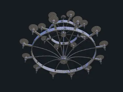 Medieval Chandelier 2 Low-poly 3D model