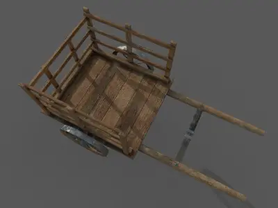 Small Cart 3D model Low-poly 3D model