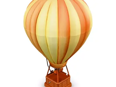 LowPoly Hot Air Balloon Low-poly 3D model
