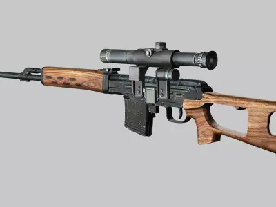 Sniper Denel 10NTW-20 Low-Poly 3D Model Low-poly 3D model