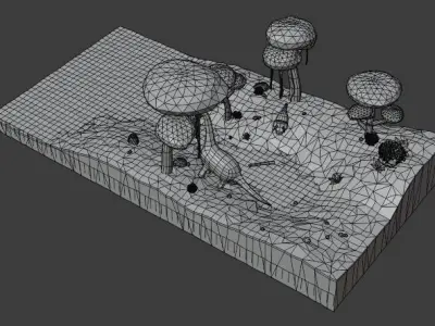 Dinosaur Board Low-poly 3D model