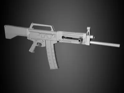 USAS 12 Shotgun low pol Low-poly 3D model