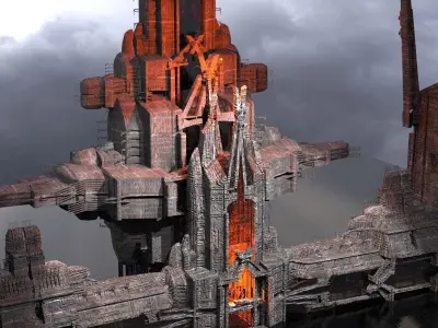 cyberpunk Dark Towers Kit bash 3D model