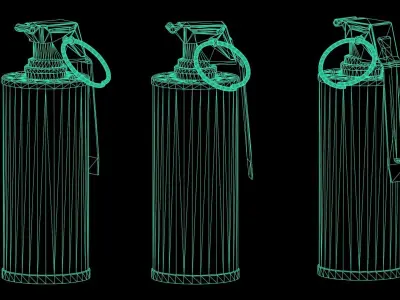 Game Ready N25 Stun Grenade - Police Skin Low-poly 3D model