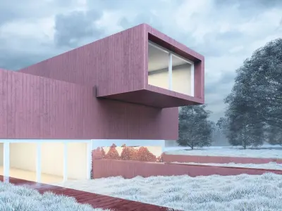 Modern Lake House 3D model