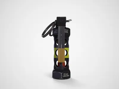 Stun Grenade black Low-poly 3D model