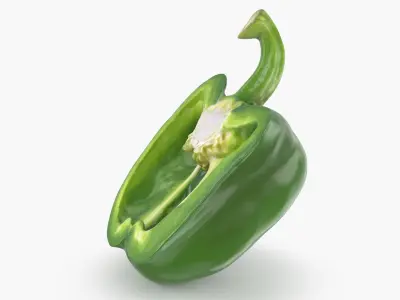 Green Bell Pepper Half 3D model