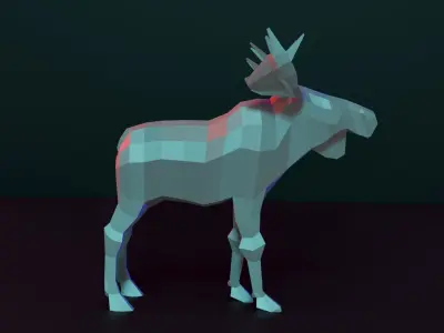 Low Poly Moose Free low-poly 3D model