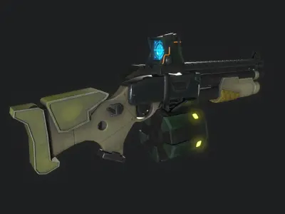 Sci fi Rifle Low-poly 3D model