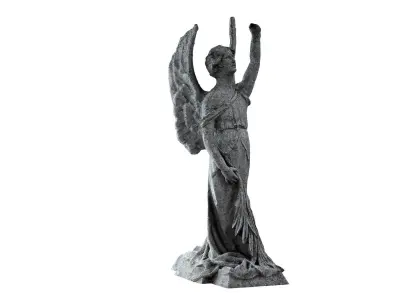 Funeral Sculpture Monument Angel Low-poly 3D model