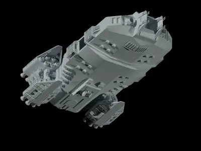 The spaceship Dreadnought 3D model 3D model