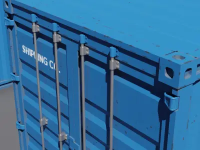 Standard shipping containers 40 feet and 20 feet 3D model