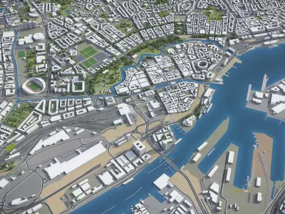 Gothenburg Low-poly 3D model