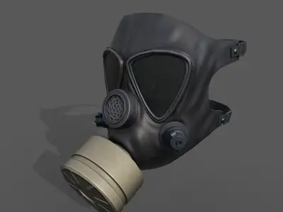 Gas mask helmet 3d model military  Low-poly 3D model