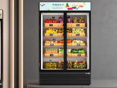 commercial display refrigerator of shops Low-poly 3D model