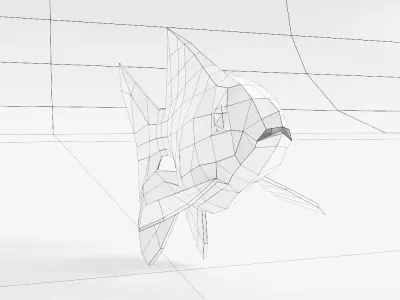 Gold fish low poly 3d model  Low-poly 3D model