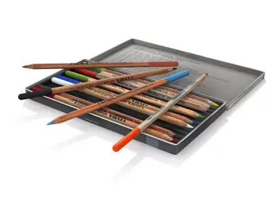 Colored pencils lyra 3D model