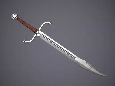 Falchion sword Low-poly 3D model