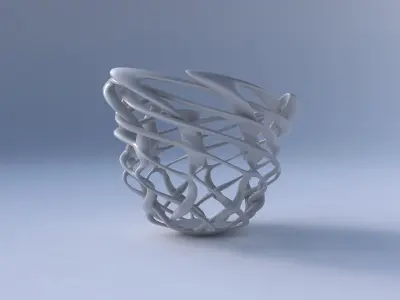 Bowl cylindrical with interlacing lattice pimp up top 2 3D model