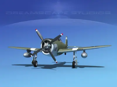 Republic P-47D Thunderbolt V03 3D model